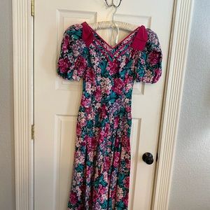 Vintage Cottage Core SL Fashions floral lot size 10 dress